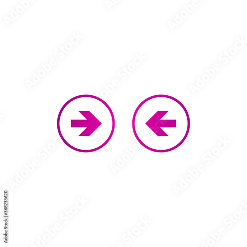Set of arrows. Purple left and right sharp arrows in circle icons. Isolated on white. Free Download Set of arrows. Purple left and right sharp arrows in circle icons. Isolated on white. - GFXLoad