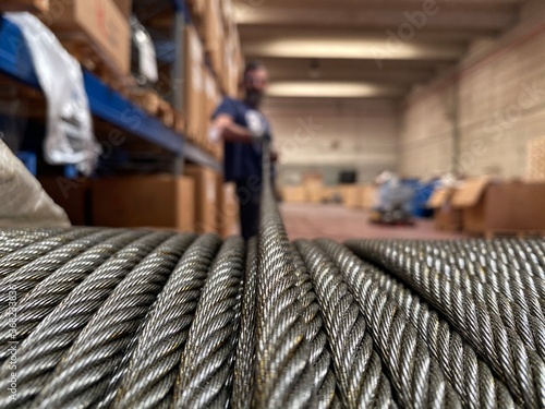 Tie rods of steel cable, steel rope. Machining in a mechanical workshop