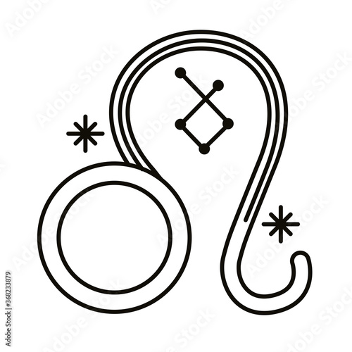 leo zodiac sign symbol line style icon