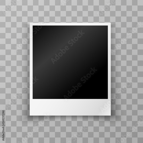  Vector illustration of a photo on a transparent background. Mockup for a photo.