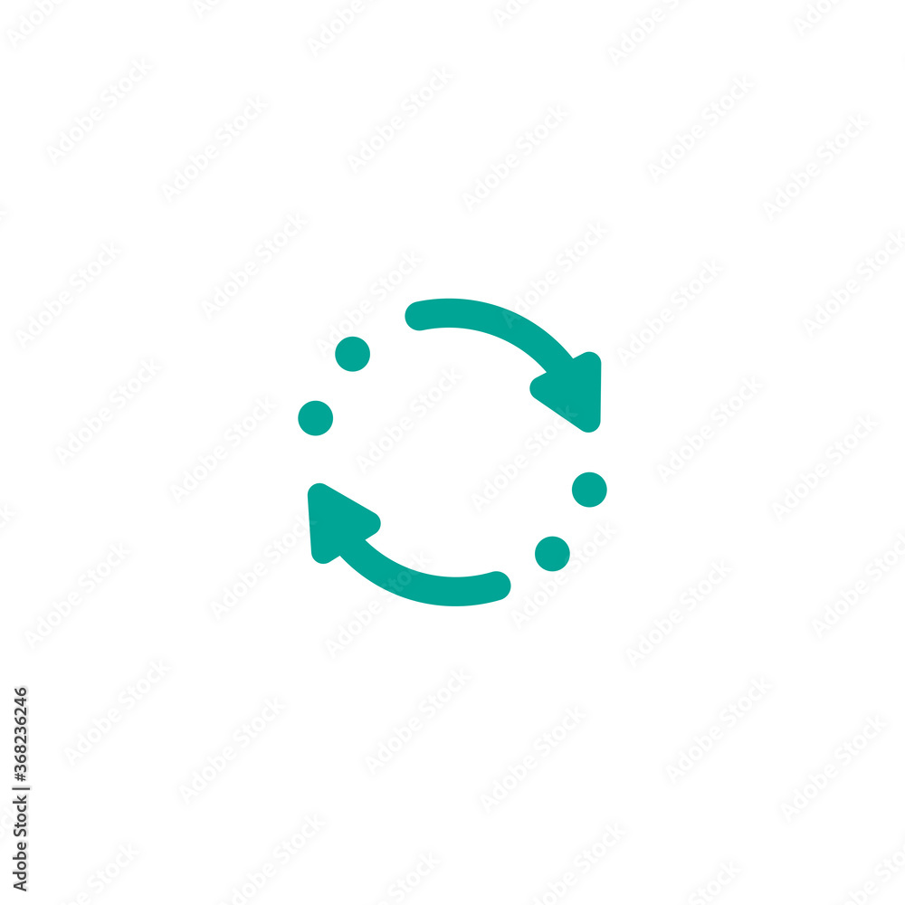 refresh, reload, wait icon. blue round rotation arrow in circle isolated on white. refresh, reload, wait icon. blue round rotation arrow in circle isolated on white.
