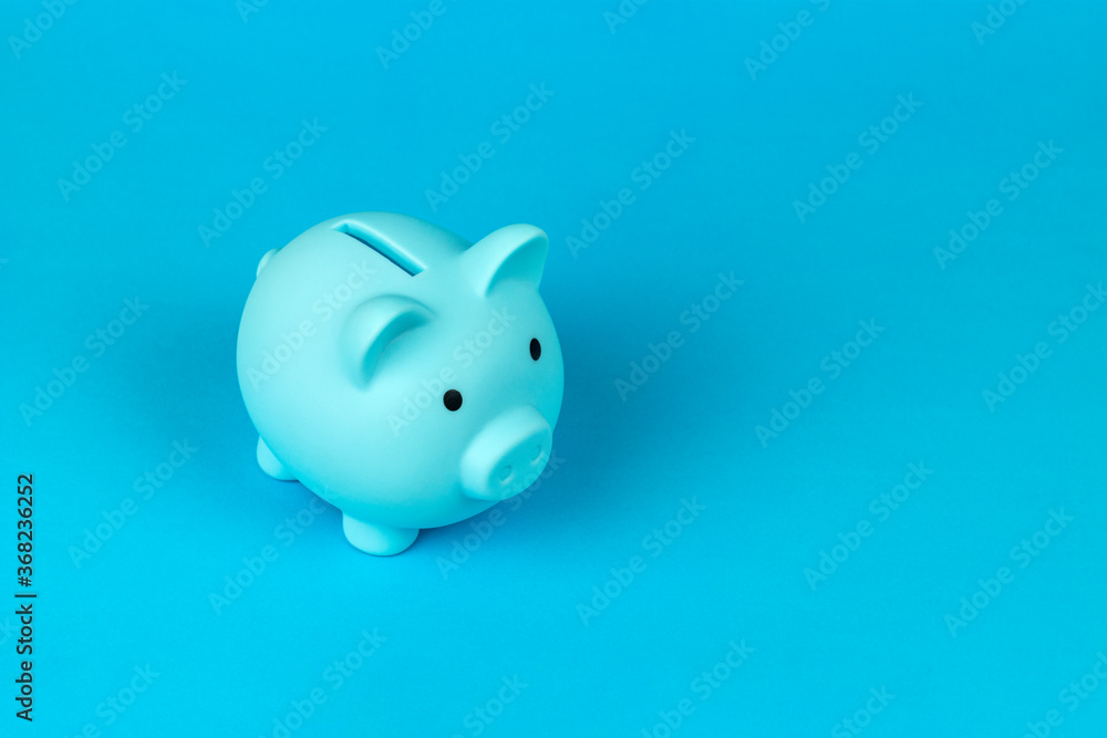 piggy bank in the form of a pig on a blue background piggy bank in the form of a pig on a blue background