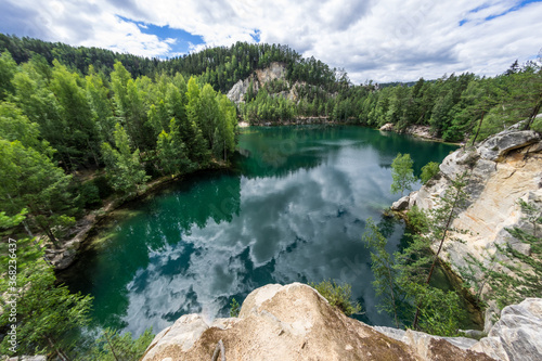 Adrspach-Teplice Rocks sandstone formations, lake Piskovna Czech Republic photo