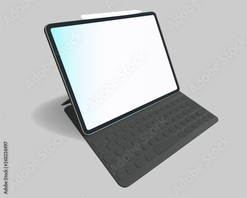タブレットPCのイラスト/液晶パッド/ペンつき/キーボードつき