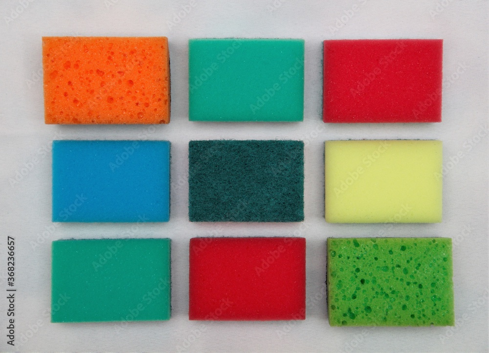 set of colorful sponges