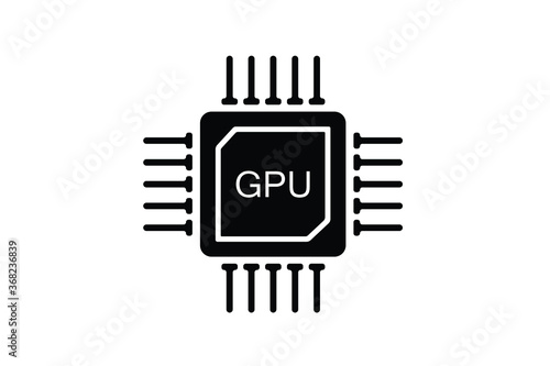 GPU icon vector