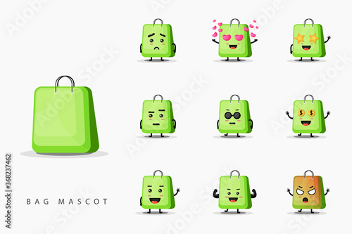 Cute bag mascot design set
