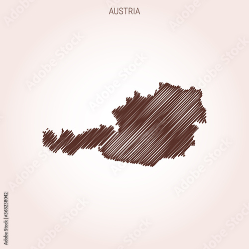 Scribble Map of Austria Design Template.