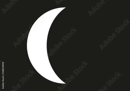 Luna creciente sobre fondo negro