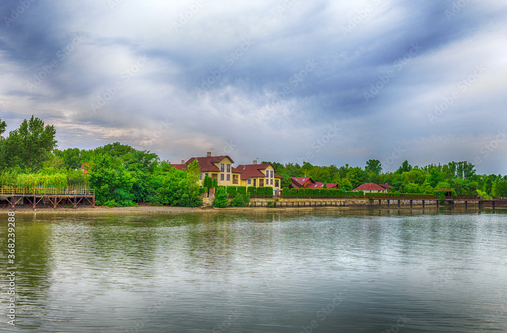Fototapeta premium lake in the village