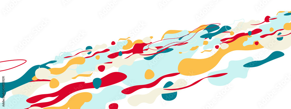 Fototapeta premium Trendy liquid style shapes abstract design, dynamic vector background for placards, brochures, posters, web landing pages, covers or banners