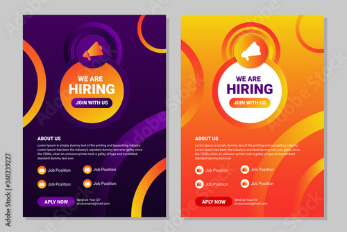 Job flyer, We are hiring  Job advertisement flyer poster, Vector
