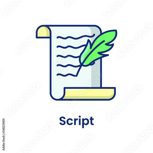 Fotografia Script icon Vector illustration isolated on white