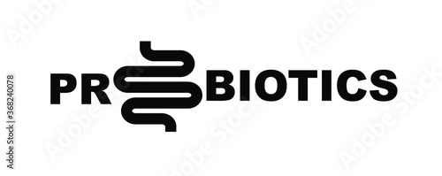 Probiotics text background. Micro probiotic microorganism