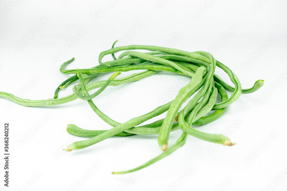 fresh long green beans isolated on white fresh long green beans isolated on white