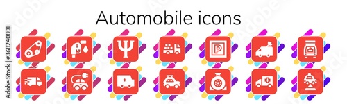 automobile icon set