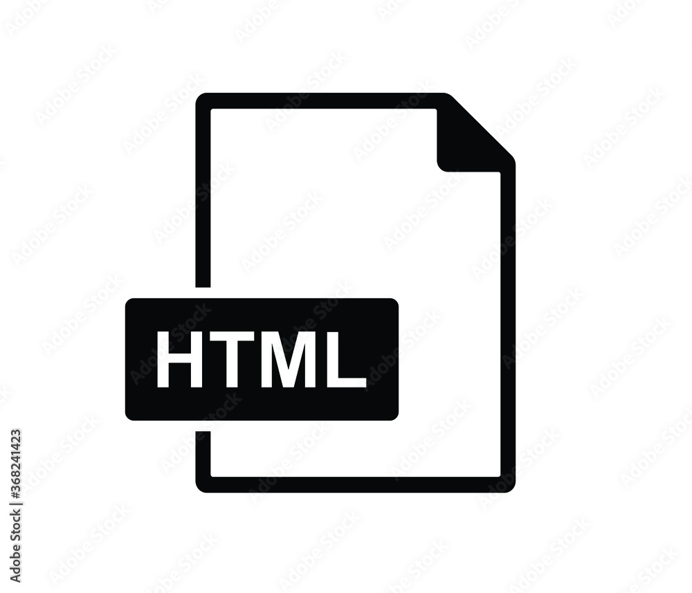 HTML file document icon. Download HTML button icon isolated, HTML file symbol HTML file document icon. Download HTML button icon isolated, HTML file symbol