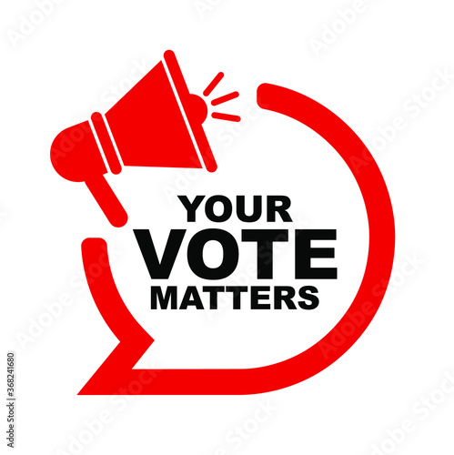 your vote matters sign on white background