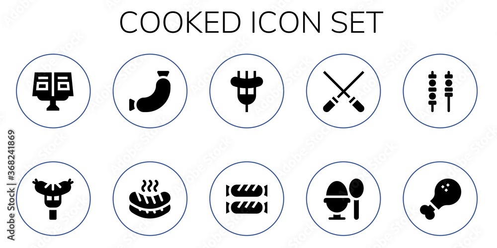 cooked icon set cooked icon set