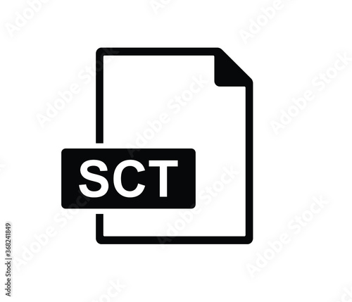 SCT file document icon. Download SCT button icon isolated, SCT file symbol © kaif