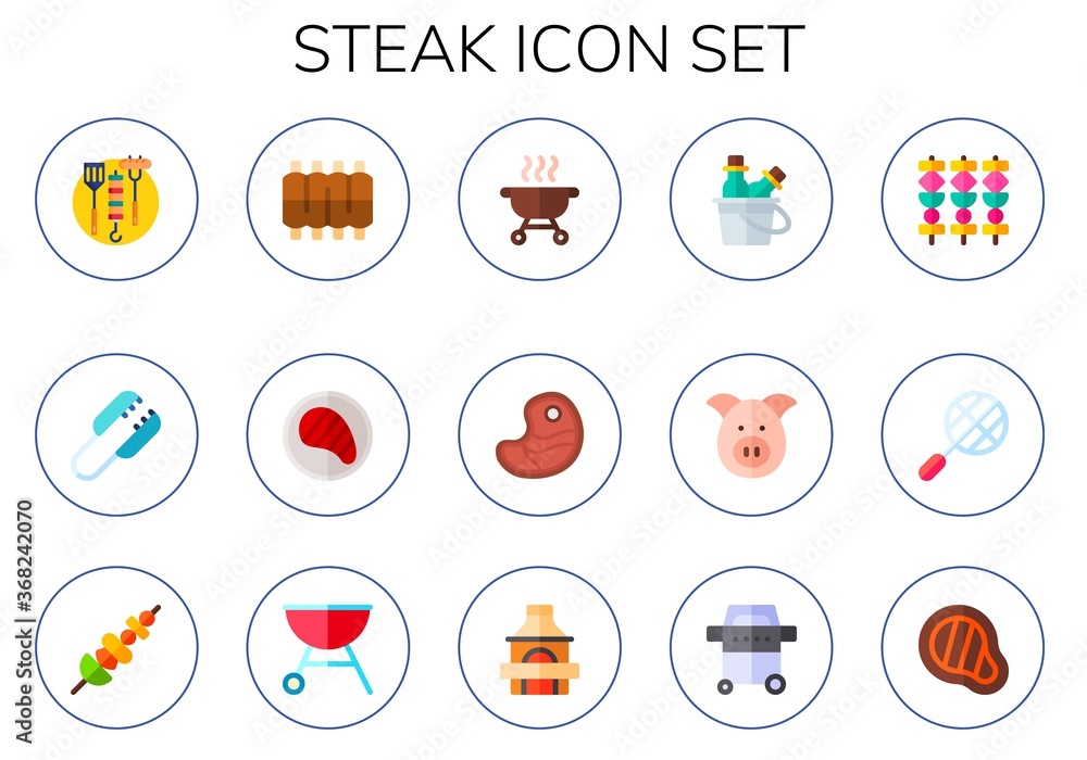 steak icon set steak icon set
