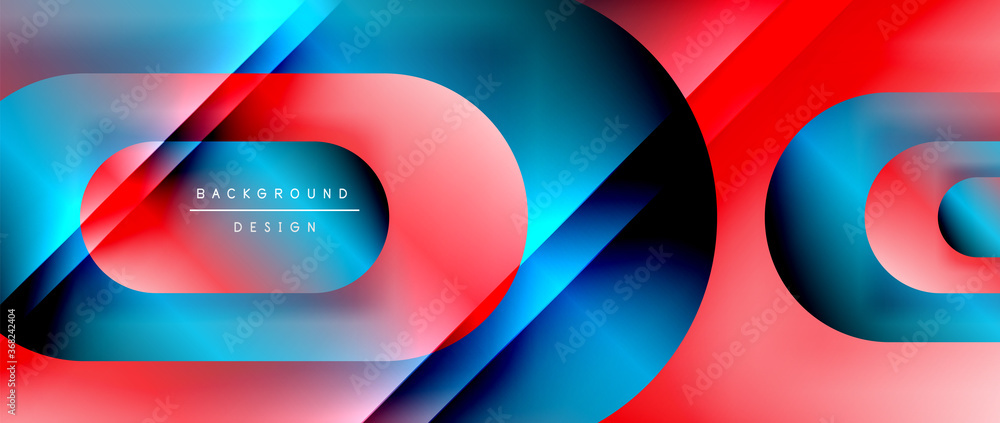 Vector geometric abstract background with lines and modern forms. Fluid gradient with abstract round shapes and shadow and light effects Vector geometric abstract background with lines and modern forms. Fluid gradient with abstract round shapes and shadow and light effects