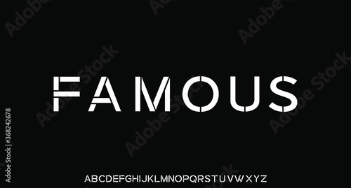 minimal stencil alphabet. display font vector typeset 