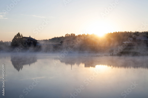 sunrise over the river