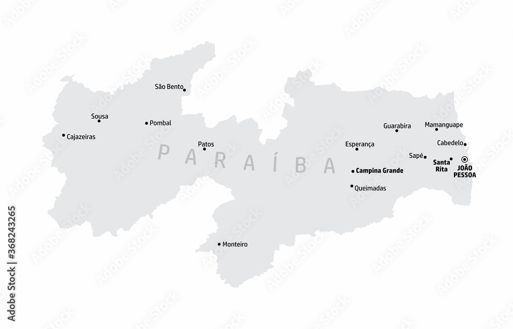 Paraiba State map