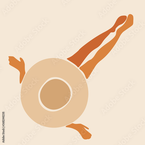 Surfing. People in swimwear in sea or ocean. Surfers in beachwear with surfboards. Abstract minimal vector illustrations. Summer activity.