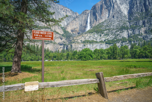 yosemite falls from yosemite valley, california, usa