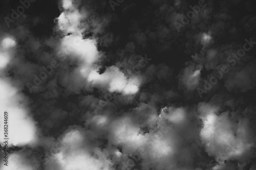 Black and White Fluffy Cloudscape