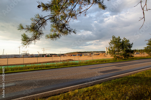 Wallpaper Mural Tesla Gigafactory Baustelle Berlin - Fabrik in Grüneheide in Brandenburg Torontodigital.ca