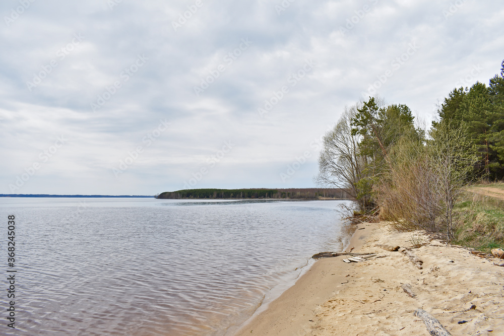 Volga River coast in summer