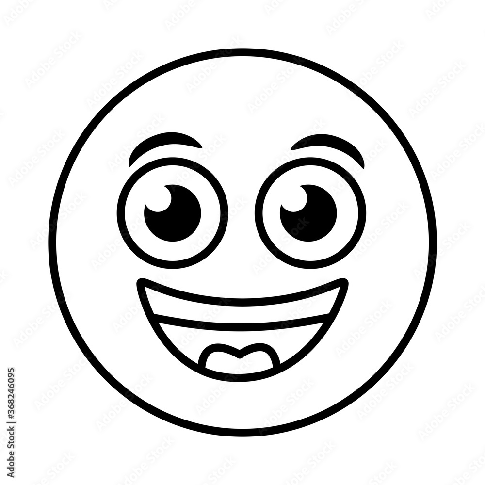 emoji face laughing classic line style icon