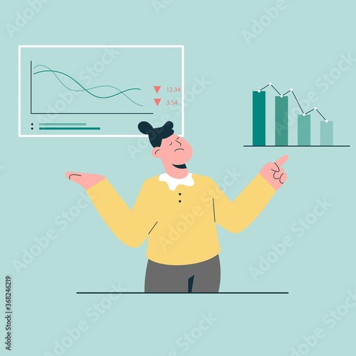 girl thinkling to business crisis