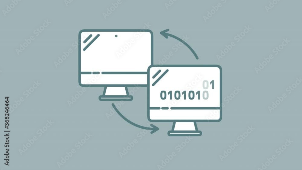 Computer Connection line icon on the Alpha Channel Computer Connection line icon on the Alpha Channel