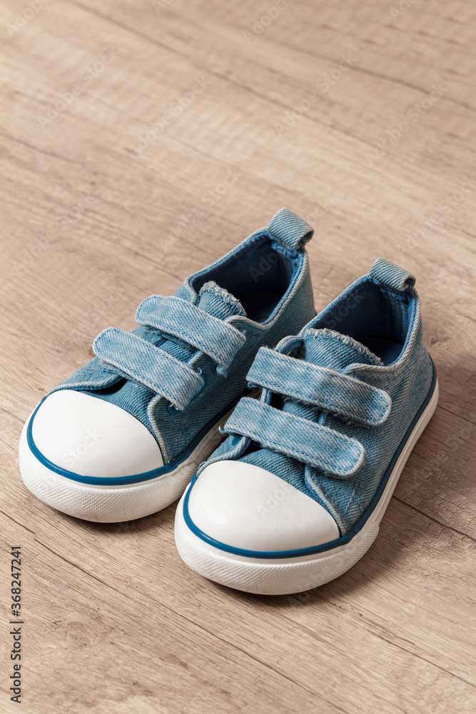 Children's sneakers of blue color Children's sneakers of blue color