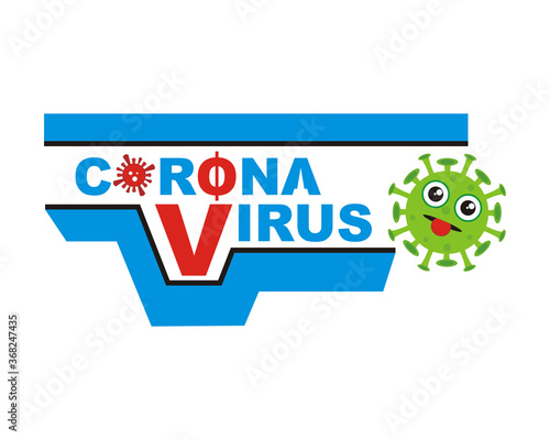 corona virus disease, virus infections vector, logo