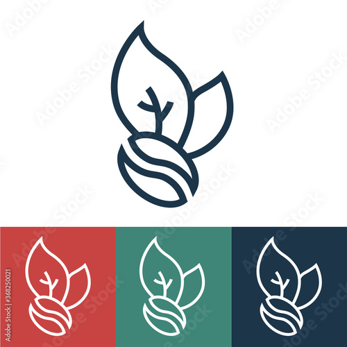Linear vector icon with coffee bean