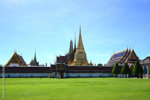 The Temple of the Emerald Buddha or Wat Phra Kaew no people