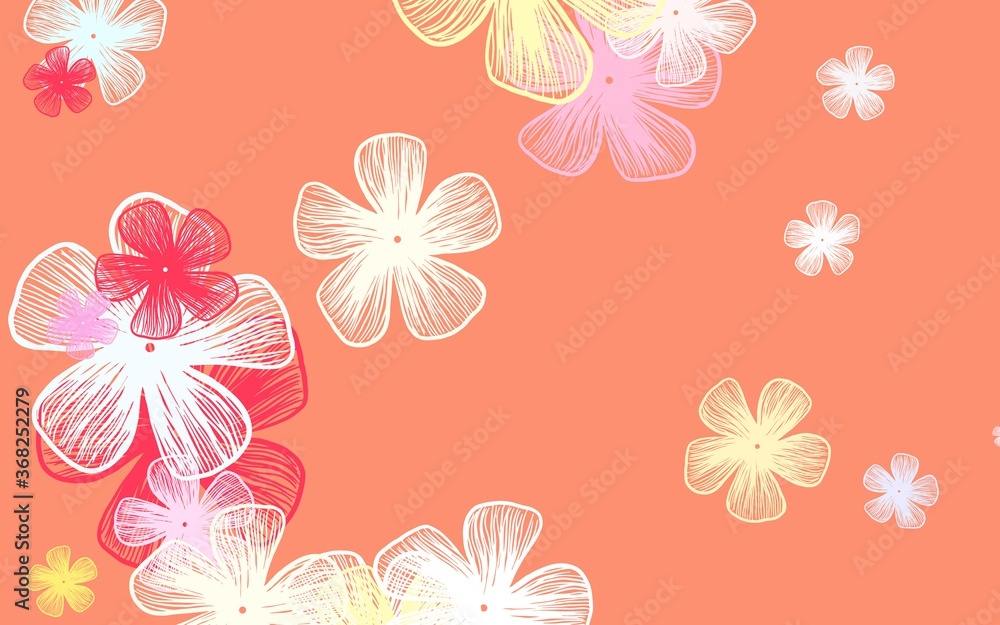 Fototapeta premium Light Multicolor vector elegant template with flowers.