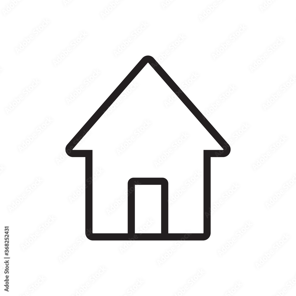 Line icon home isolated on white background. Vector illustration. Line icon home isolated on white background. Vector illustration.