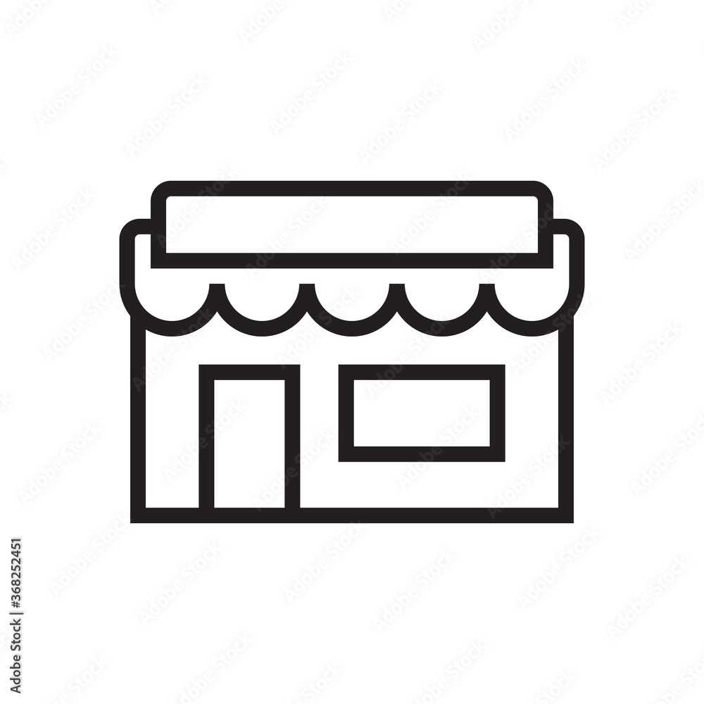 Line icon department store isolated on white background. Vector illustration. Line icon department store isolated on white background. Vector illustration.