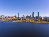 Boston downtown skyline aerial view, Boston, Massachusetts, USA. 