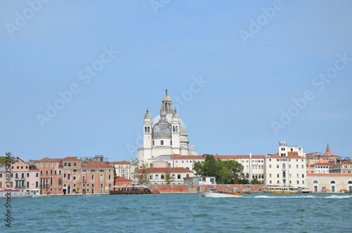 Panorama view of the Venice. Santa Maria della Salute Church  Venice  Italy