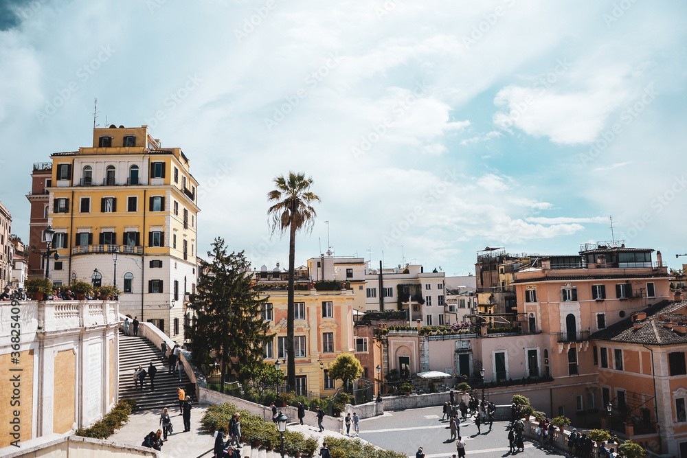 View over the Spanish Steps in Roma 