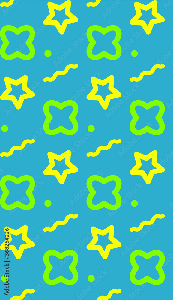 Fototapeta premium zigzag and symbols on a seamless summer pattern.
