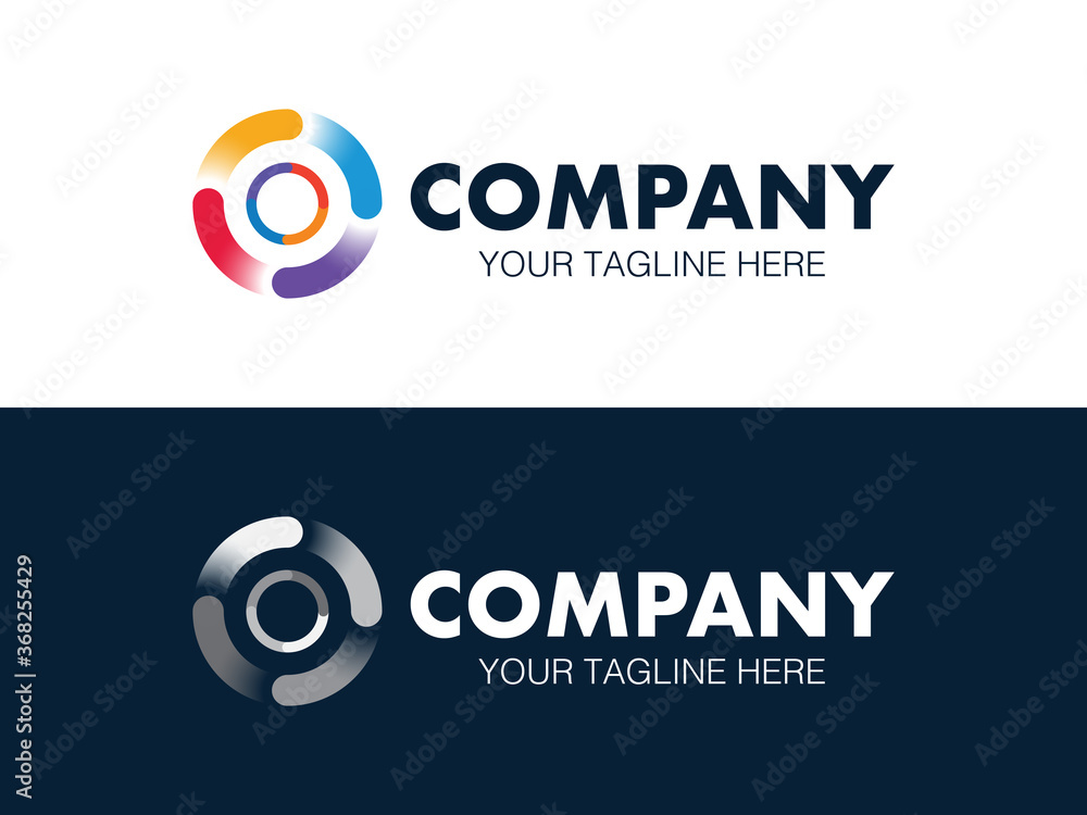 Abstract colorful and monotone corporate logo design