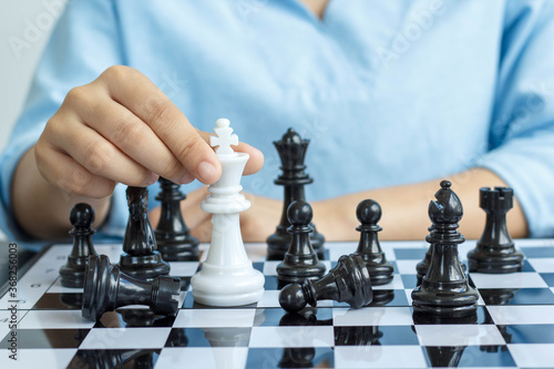 Wallpaper Mural Business people play with chess games Concepts of business strategies and strategies for use in enterprise development and management of employees within their companies Torontodigital.ca